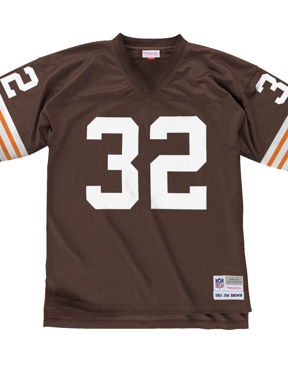 Mitchell & Ness Brown and White Throwbacks Label - Jim Brown 1963